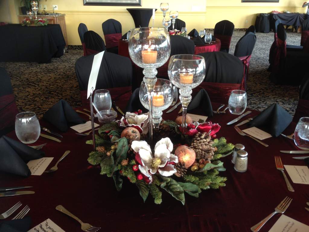 Table and place setting at party