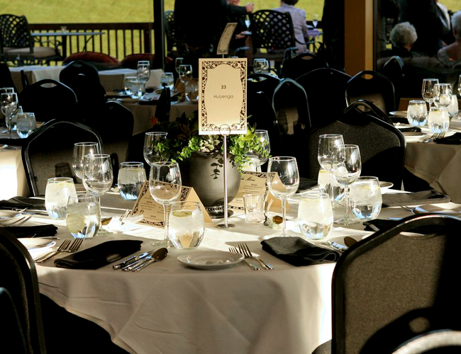 Table and place setting at event