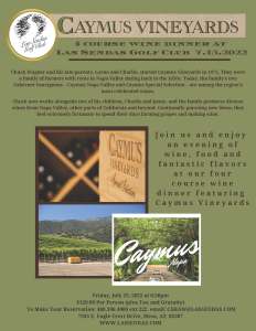 Caymus Vineyards Wine Dinner