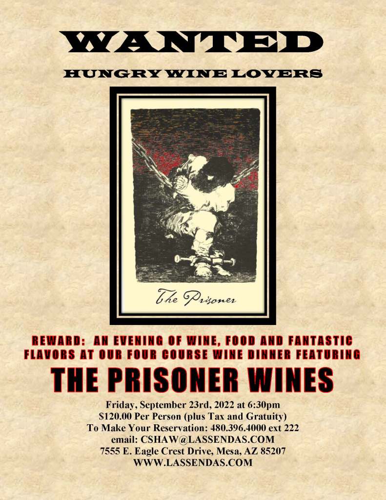 Prisoner Wine Dinner