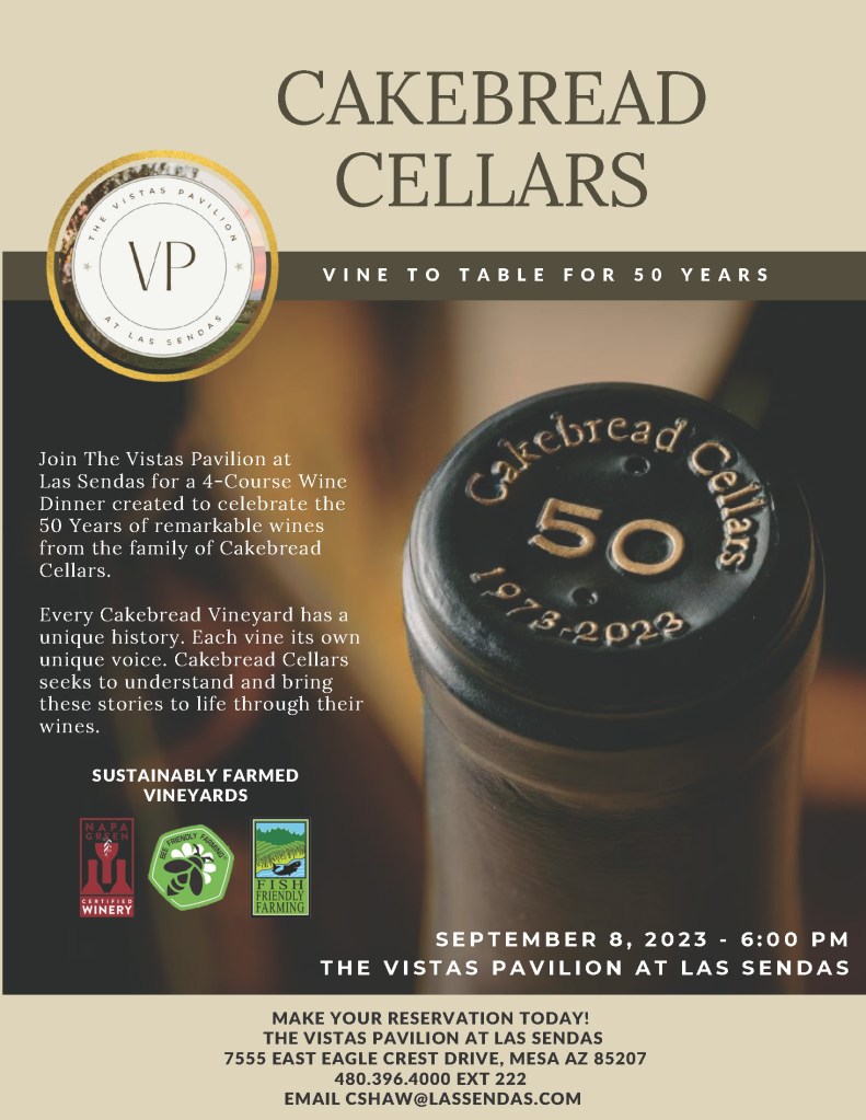 Cakebread Cellars Wine Dinner